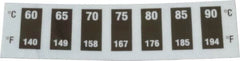 Tempil - 60°C Temp Indicating Label - 7 Ratings - Americas Industrial Supply