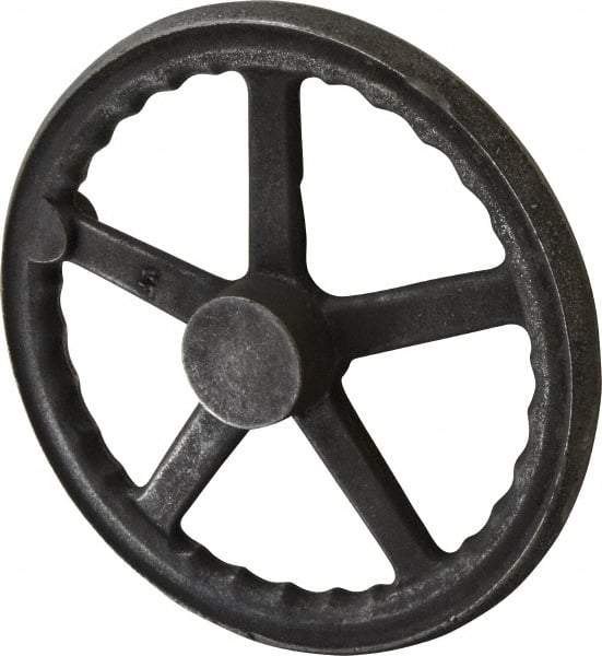 Gibraltar - 12", 3 Spoke Straight Handwheel - 2.4" Hub, Cast Iron, Plain Finish - Americas Industrial Supply