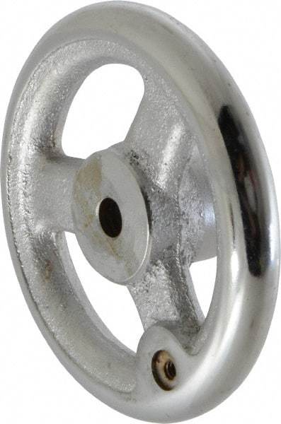 Gibraltar - 4", 3 Spoke Straight Handwheel - 1.2" Hub, Cast Iron, Chrome Plated Finish - Americas Industrial Supply