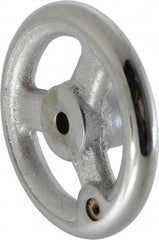 Gibraltar - 4", 3 Spoke Straight Handwheel - 1.2" Hub, Cast Iron, Chrome Plated Finish - Americas Industrial Supply