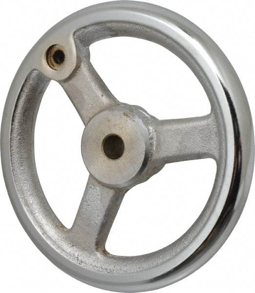 Gibraltar - 6", 3 Spoke Straight Handwheel - 1-1/2" Hub, Cast Iron, Chrome Plated Finish - Americas Industrial Supply