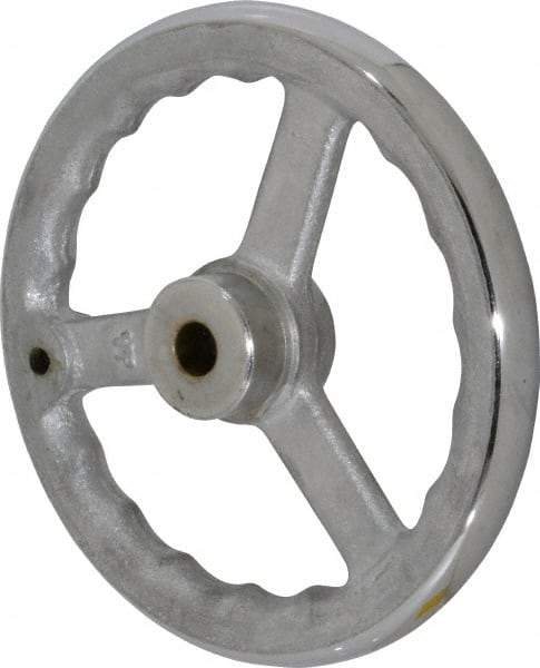 Gibraltar - 8", 3 Spoke Straight Handwheel - 1.8" Hub, Cast Iron, Chrome Plated Finish - Americas Industrial Supply