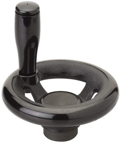 Value Collection - 10", 3 Spoke Offset Handwheel with Revolving Handle - Plastic, Plain Finish - Americas Industrial Supply