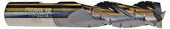ProMax - 5/8" Diam, 1-1/4" LOC, 3 Flute Solid Carbide Roughing & Finishing Corner Radius End Mill - AlTiN Finish, 3-1/2" OAL, 5/8" Shank Diam, Weldon Shank, 35° Helix, Centercutting, Regular Length - Americas Industrial Supply