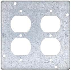 Cooper Crouse-Hinds - Electrical Outlet Box Steel Square Surface Cover - Americas Industrial Supply