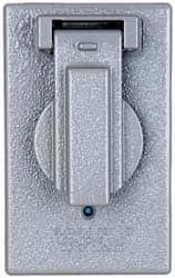 Cooper Crouse-Hinds - Electrical Outlet Box Aluminum Weatherproof Cover - Includes Gasket - Americas Industrial Supply