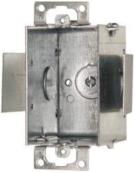 Cooper Crouse-Hinds - 1 Gang, (4) 1/2" Knockouts, Steel Rectangle Switch Box - 3" Overall Height x 2" Overall Width x 2-1/2" Overall Depth - Americas Industrial Supply