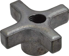 Made in USA - 2" Diam, 3/8-16 Thread, 1" High, Cast Steel, Cadmium Plated, Quick Acting Hand Knob - 13/16" Hub Diam, 25/64" Quick Release Distance, 1/2" Hub Height, 1/2" Head Height - Americas Industrial Supply