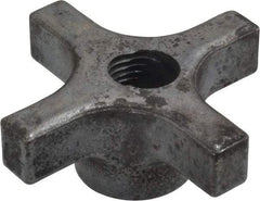 Made in USA - 3" Diam, 5/8-11 Thread, 1-1/4" High, Cast Steel, Cadmium Plated, Quick Acting Hand Knob - 1-1/4" Hub Diam, 41/64" Quick Release Distance, 5/8" Hub Height, 5/8" Head Height - Americas Industrial Supply