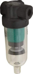 Norgren - 1/8" Port Coalescing Filter - Polycarbonate Bowl, Automatic Drain, 150 Max psi, 0.01 Micron Rating, 1.63" Wide x 4-1/4" High - Americas Industrial Supply