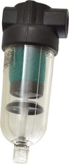 Norgren - 1/4" Port Coalescing Filter - Polycarbonate Bowl, Automatic Drain, 150 Max psi, 0.01 Micron Rating, 1.63" Wide x 4-1/4" High - Americas Industrial Supply