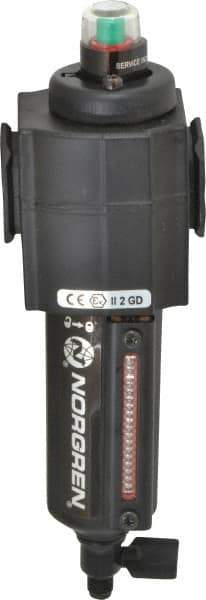 Norgren - 1/2" Port Coalescing Filter - Aluminum Bowl, Manual Drain, 250 Max psi, 0.01 Micron Rating, 2.68" Wide x 8.16" High - Americas Industrial Supply