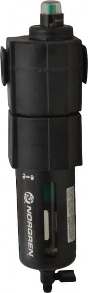 Norgren - 1/2" Port Coalescing Filter - Polycarbonate Bowl, Manual Drain, 150 Max psi, 0.01 Micron Rating, 3.15" Wide x 11.4" High - Americas Industrial Supply