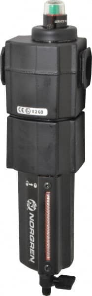 Norgren - 1/2" Port Coalescing Filter - Aluminum Bowl, Manual Drain, 250 Max psi, 0.01 Micron Rating, 3.15" Wide x 11.4" High - Americas Industrial Supply