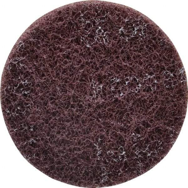 3M - 4" Medium Grade Aluminum Oxide Deburring Disc - 1/4" Center Hole, Arbor Connection, Maroon, 6,000 Max RPM - Americas Industrial Supply