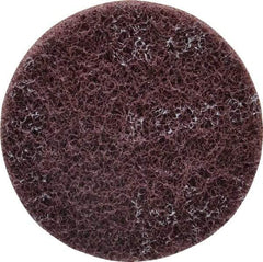 3M - 4" Medium Grade Aluminum Oxide Deburring Disc - 1/4" Center Hole, Arbor Connection, Maroon, 6,000 Max RPM - Americas Industrial Supply