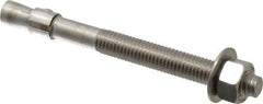 Red Head - 1/2" Diam, 1/2" Drill, 5-1/2" OAL, Wedge Expansion Concrete Anchor - 316 Stainless Steel, Hex Nut Head, Hex Drive, 3" Thread Length - Americas Industrial Supply