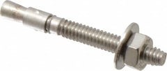 Red Head - 1/4" Diam, 1/4" Drill, 2-1/4" OAL, Wedge Expansion Concrete Anchor - 316 Stainless Steel, Hex Nut Head, Hex Drive, 1-1/4" Thread Length - Americas Industrial Supply