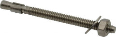 Red Head - 1/4" Diam, 1/4" Drill, 3-1/4" OAL, Wedge Expansion Concrete Anchor - 316 Stainless Steel, Hex Nut Head, Hex Drive, 2-1/4" Thread Length - Americas Industrial Supply