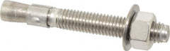Red Head - 1/2" Diam, 1/2" Drill, 3-3/4" OAL, 3-3/16" Min Embedment Wedge Expansion Concrete Anchor - 304 Stainless Steel, Hex Nut Head, Hex Drive, 2-1/4" Thread Length - Americas Industrial Supply