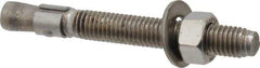 Red Head - 1/2" Diam, 1/2" Drill, 4-1/4" OAL, 2" Min Embedment Wedge Expansion Concrete Anchor - 304 Stainless Steel, Hex Nut Head, Hex Drive, 2-3/4" Thread Length - Americas Industrial Supply