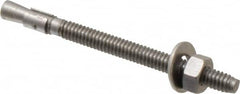 Red Head - 1/4" Diam, 1/4" Drill, 3-1/4" OAL, 3-3/16" Min Embedment Wedge Expansion Concrete Anchor - 304 Stainless Steel, Hex Nut Head, Hex Drive, 2-1/4" Thread Length - Americas Industrial Supply