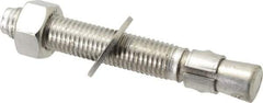 Red Head - 3/4" Diam, 3/4" Drill, 5-1/2" OAL, 2" Min Embedment Wedge Expansion Concrete Anchor - 304 Stainless Steel, Hex Nut Head, Hex Drive, 3-5/8" Thread Length - Americas Industrial Supply