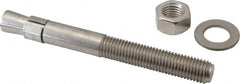 Red Head - 3/4" Diam, 3/4" Drill, 7" OAL, 3-3/16" Min Embedment Wedge Expansion Concrete Anchor - 304 Stainless Steel, Hex Nut Head, Hex Drive, 3-1/2" Thread Length - Americas Industrial Supply