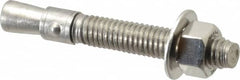Red Head - 3/8" Diam, 3/8" Drill, 2-3/4" OAL, 2-1/2" Min Embedment Wedge Expansion Concrete Anchor - 304 Stainless Steel, Hex Nut Head, Hex Drive, 1-5/8" Thread Length - Americas Industrial Supply