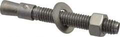 Red Head - 3/8" Diam, 3/8" Drill, 3" OAL, 2" Min Embedment Wedge Expansion Concrete Anchor - 304 Stainless Steel, Hex Nut Head, Hex Drive, 1-3/4" Thread Length - Americas Industrial Supply