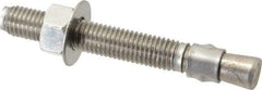 Red Head - 5/8" Diam, 5/8" Drill, 5" OAL, 2-1/2" Min Embedment Wedge Expansion Concrete Anchor - 304 Stainless Steel, Hex Nut Head, Hex Drive, 3-1/4" Thread Length - Americas Industrial Supply