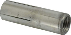 Red Head - 1" Diam, 1" Drill, 1" Min Embedment Drop-In Concrete Anchor - Grade 3 Steel, Zinc-Plated Finish, Flat Head, Slotted Drive, 1-1/4" Thread Length - Americas Industrial Supply