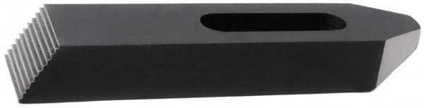 Gibraltar - 1/2" Stud, Steel, Serrated Strap Clamp - 2-1/16" Travel, 6" OAL x 1-1/4" Wide x 7/8" High, Black Oxide Finish, Tapered Nose - Americas Industrial Supply