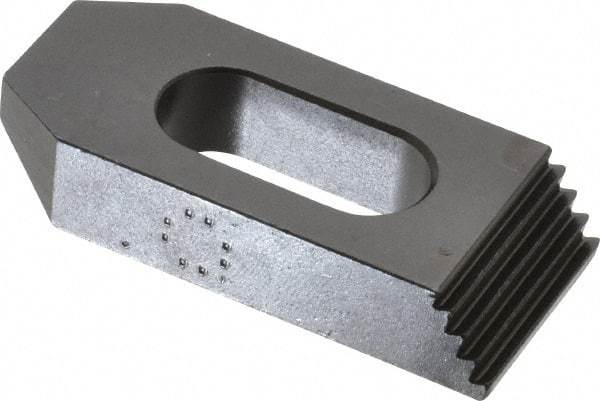TE-CO - 1/2" Stud, Steel, Plain Strap Clamp - 11/16" Travel, 2-1/2" OAL x 1-1/8" Wide x 1/2" High, Black Oxide Finish, Tapered Nose - Americas Industrial Supply