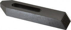 TE-CO - 1/2" Stud, Steel, Plain Strap Clamp - 2-1/16" Travel, 6" OAL x 1-1/4" Wide x 7/8" High, Black Oxide Finish, Tapered Nose - Americas Industrial Supply