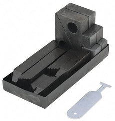 TE-CO - 13 Piece Fixturing Step Block & Clamp Set with 1" Step Block, 5/8 Stud Thread - Includes 6 Serrated End Clamps, 6 Step Blocks, Holder - Americas Industrial Supply