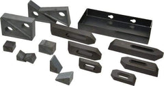 TE-CO - 13 Piece Fixturing Step Block & Clamp Set with 1" Step Block, 1/2 Stud Thread - Includes 6 Serrated End Clamps, 6 Step Blocks, Holder - Americas Industrial Supply