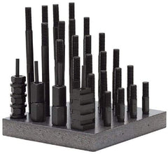 Gibraltar - 38 Piece, 5/8-11 Stud, 13/16" T Slot, T Nut & Stud Kit - 1-1/4" T-Slot Nut Width, 3, 4, 5, 6, 7, 8" Stud Lengths - Americas Industrial Supply