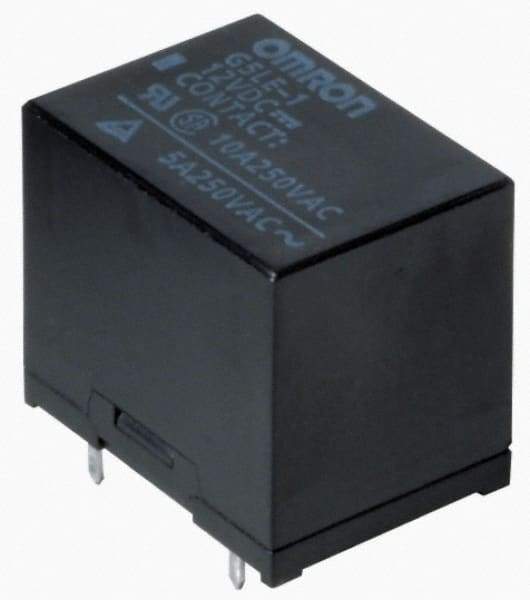 Omron - 5 Pins, Standard Electromechanical PCB General Purpose Relay - 8 Amp at 30 VDC, SPDT, 12 VDC, 22.5mm Wide x 19mm High x 16.5mm Deep - Americas Industrial Supply