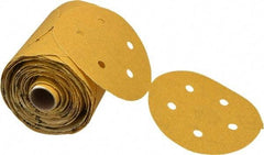 Norton - 5" Diam, 80 Grit Aluminum Oxide Adhesive PSA Disc - Coarse Grade, Gold, C Weighted Backing, Flexible - Americas Industrial Supply