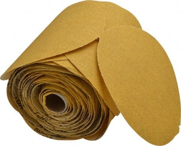 Norton - 6" Diam, 60 Grit Aluminum Oxide Adhesive PSA Disc - Coarse Grade, Gold, C Weighted Backing, Flexible - Americas Industrial Supply