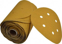 Norton - 6" Diam, 100 Grit Aluminum Oxide Adhesive PSA Disc - Medium Grade, Gold, C Weighted Backing, Flexible - Americas Industrial Supply