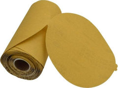 Norton - 6" Diam, 400 Grit Aluminum Oxide Adhesive PSA Disc - Super Fine Grade, Gold, C Weighted Backing, Flexible - Americas Industrial Supply