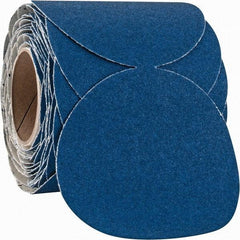 Norton - 6" Diam, 60 Grit Zirconia Alumina Adhesive PSA Disc - Coarse Grade, Blue, F Weighted Backing, Flexible - Americas Industrial Supply