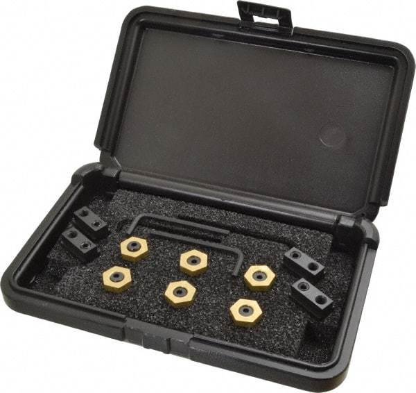 Mitee-Bite - 12 Piece Fixture Clamp T-Slot Kit with 1" Step Block, 3/8" T-Slot & 1/4-20 Stud Thread - 0.19" Nut Width - Americas Industrial Supply