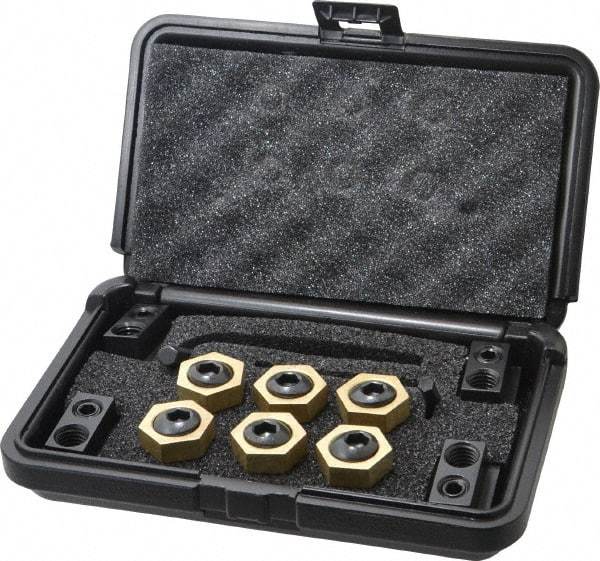 Mitee-Bite - 12 Piece Fixture Clamp T-Slot Kit with 1" Step Block, 5/8" T-Slot, 1/2-13 Stud Thread - 3/8" Nut Width - Americas Industrial Supply