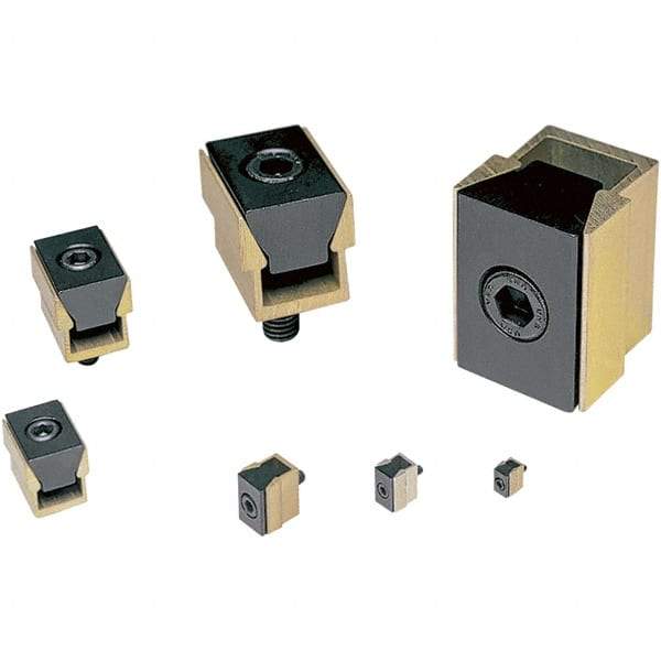Mitee-Bite - 3,500 Lb Holding Force Single T-Slot Wedge Clamp - 1.215" Wide x 1-7/8" Deep x 1-1/2" High Base, 1.47 to 1.56" Jaw Spread, 28.3 Lb/Ft Torque, 1/2-13 Screw Thread - Americas Industrial Supply
