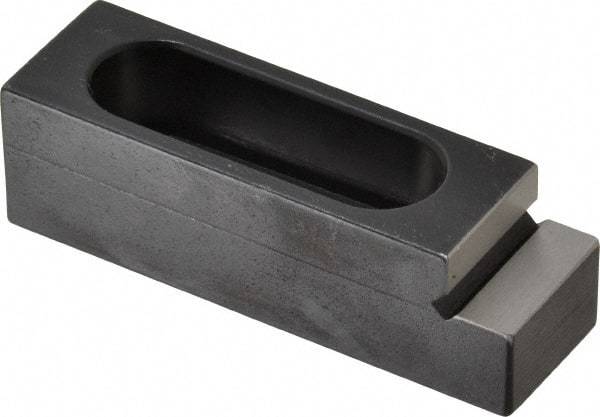 Mitee-Bite - 5/16" Stud, Stainless Steel, Plain Strap Clamp - 1.11" Travel, 2-1/2" OAL x 3/4" Wide x 3/4" High, Stepped Nose - Americas Industrial Supply