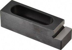 Mitee-Bite - 5/16" Stud, Stainless Steel, Plain Strap Clamp - 1.11" Travel, 2-1/2" OAL x 3/4" Wide x 3/4" High, Stepped Nose - Americas Industrial Supply