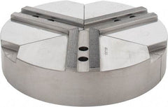 Abbott Workholding Products - 10" & Up Chuck Capacity, 1.5mm x 60° Serrated Attachment, Round Soft Lathe Chuck Jaw - 3 Jaws, Steel, 1.1811" Btw Mount Hole Ctrs, 10" Wide x 2" High, 0.6299" Groove, 0.4724" & 12mm Fastener - Americas Industrial Supply